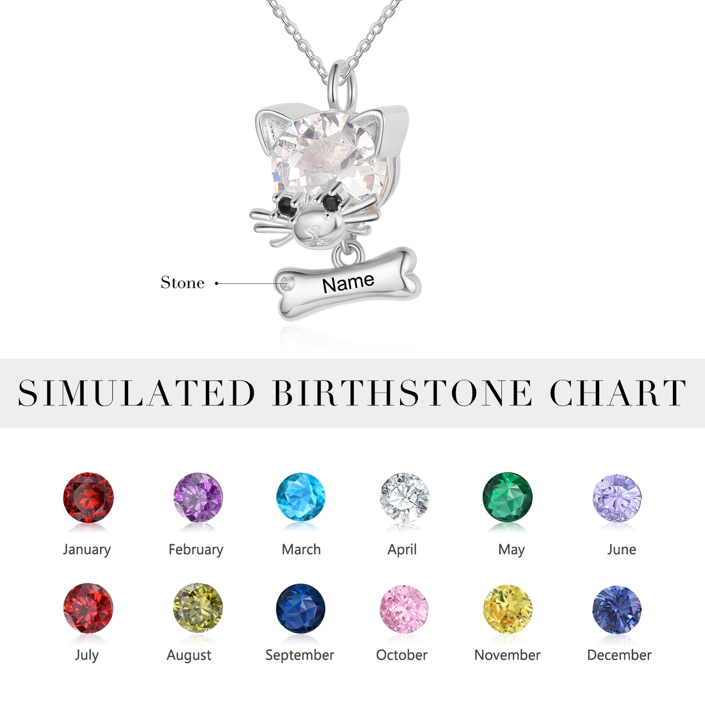 Purrfect Memories Birthstone Necklace