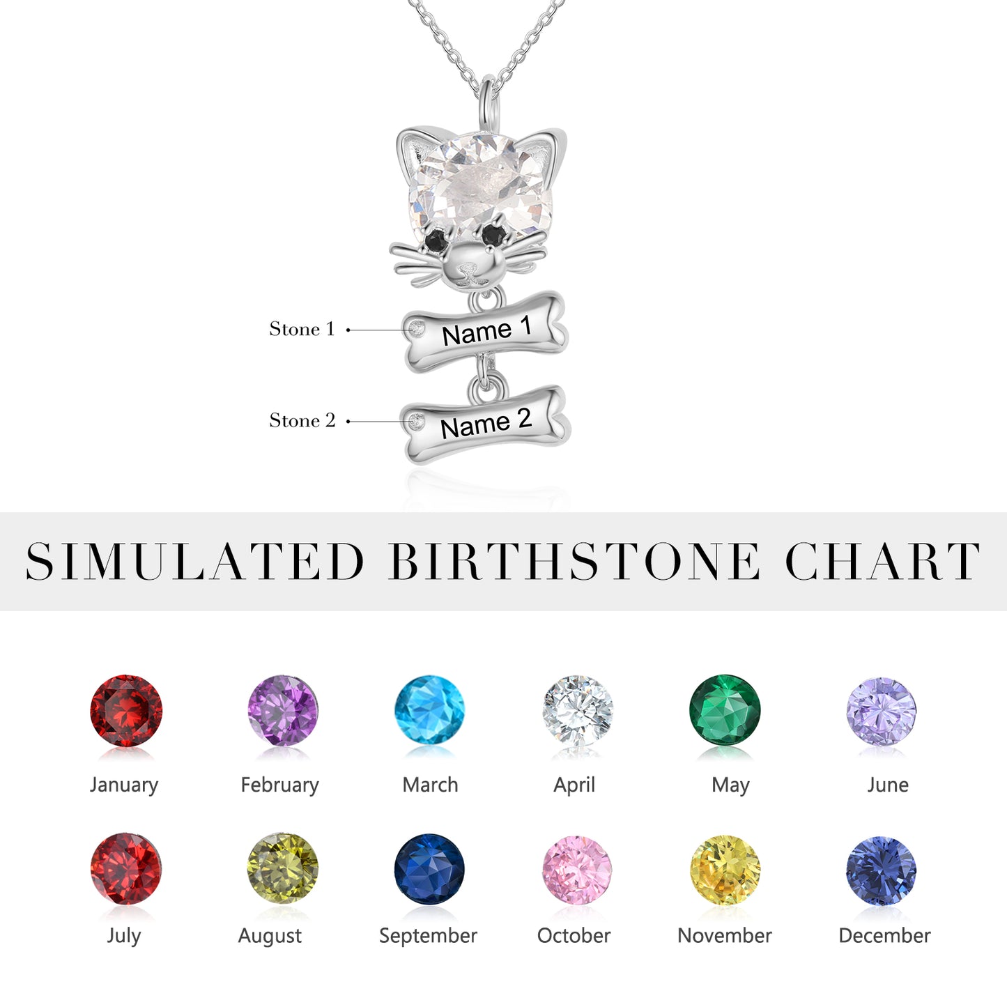 Purrfect Memories Birthstone Necklace