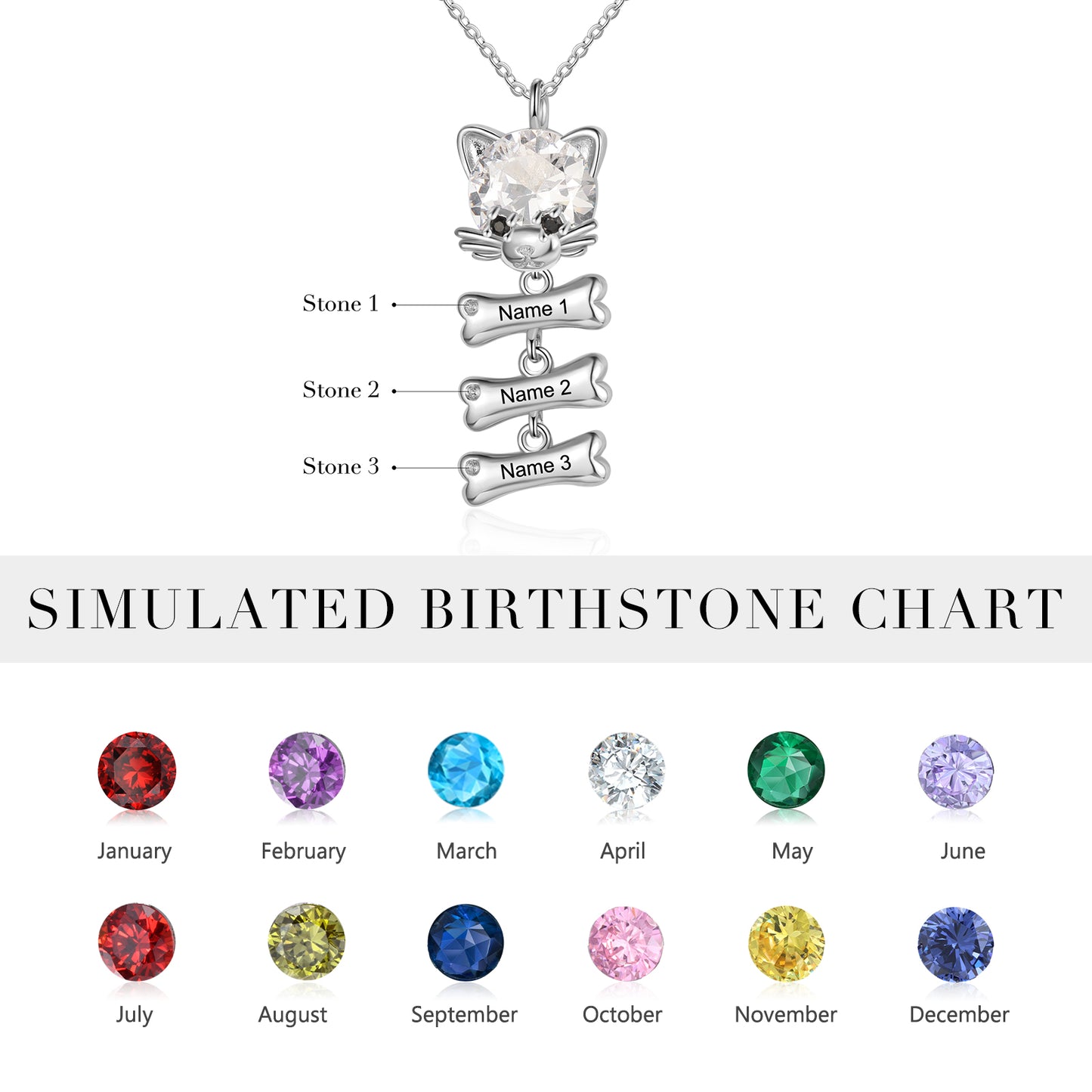 Purrfect Memories Birthstone Necklace