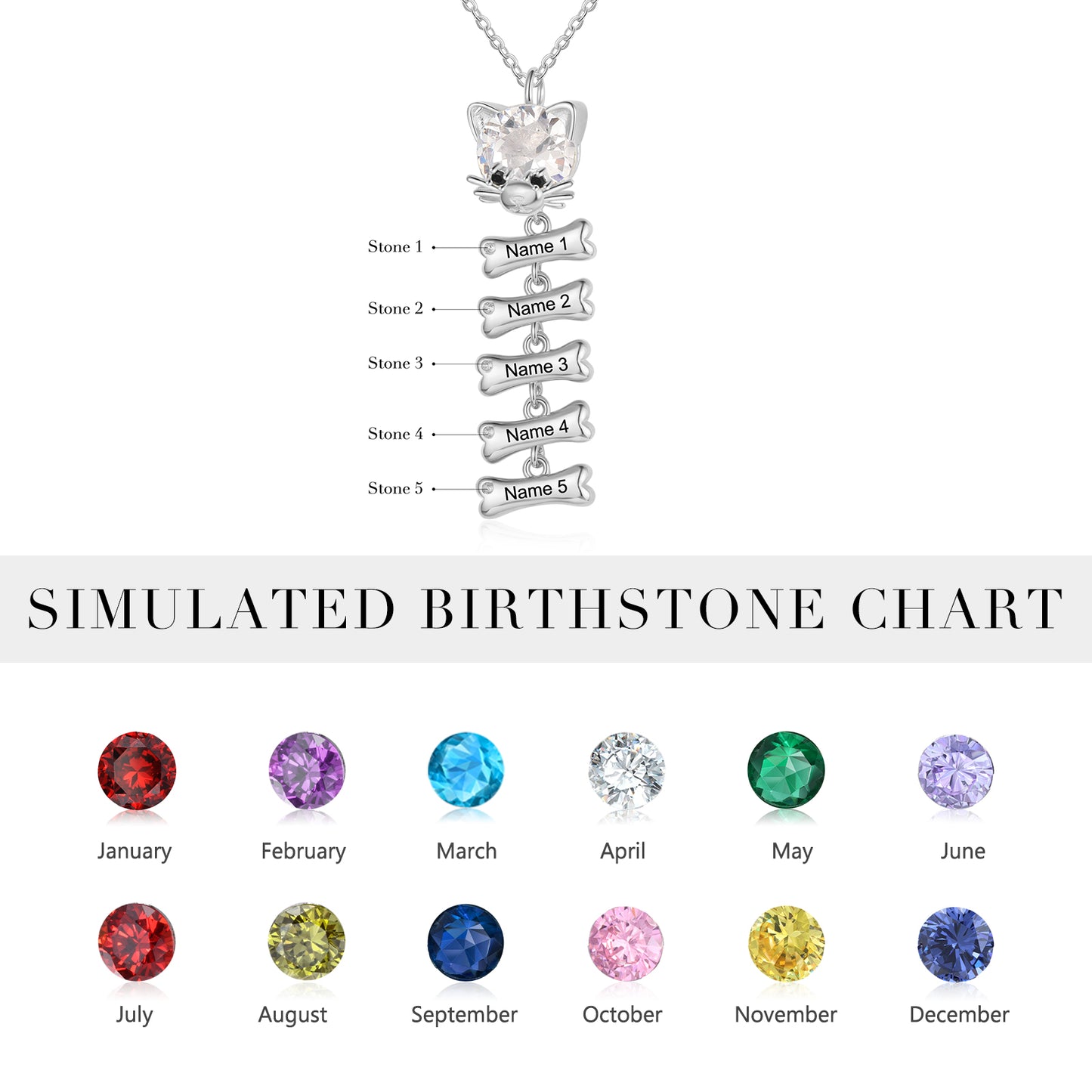 Purrfect Memories Birthstone Necklace