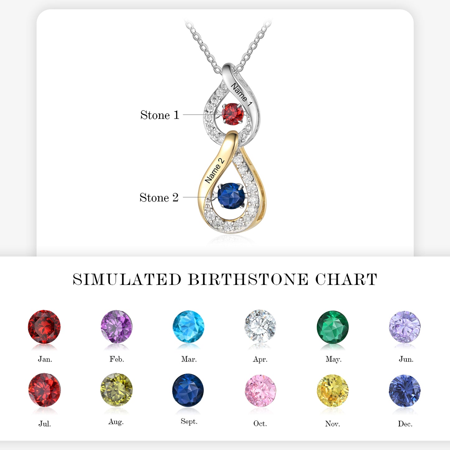 Dancing Drops Birthstone Necklace