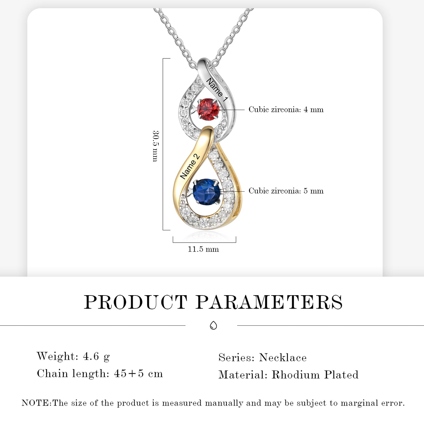 Dancing Drops Birthstone Necklace