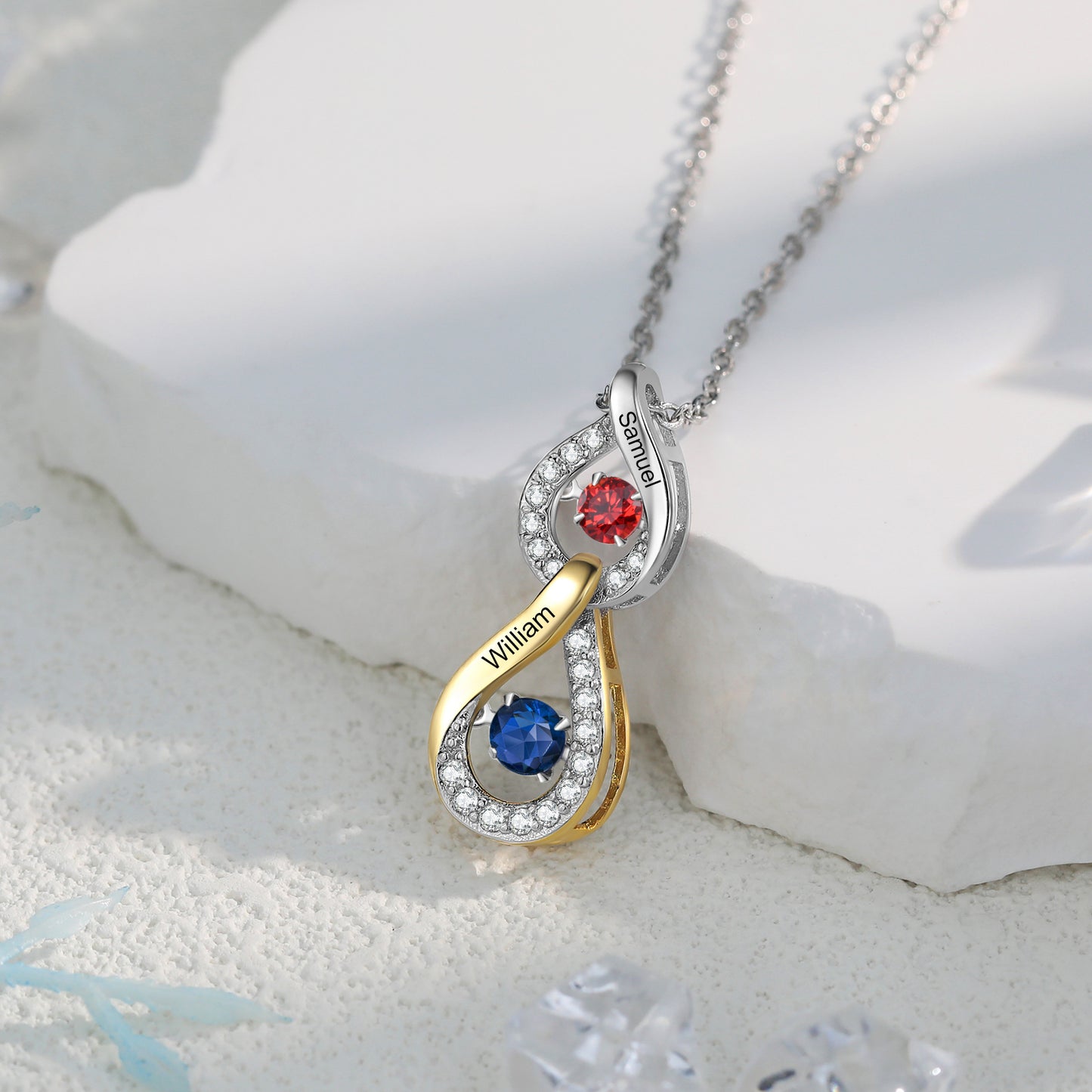 Dancing Drops Birthstone Necklace