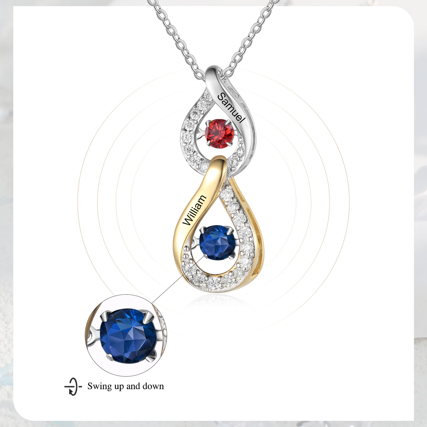 Dancing Drops Birthstone Necklace