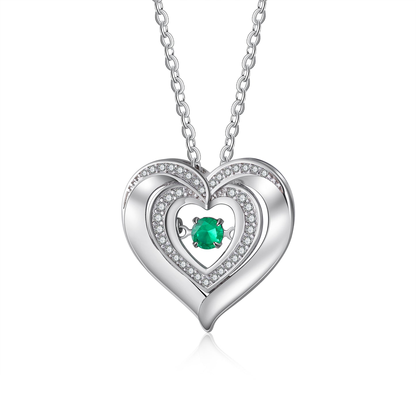 Dancing Hearts Birthstone Necklace