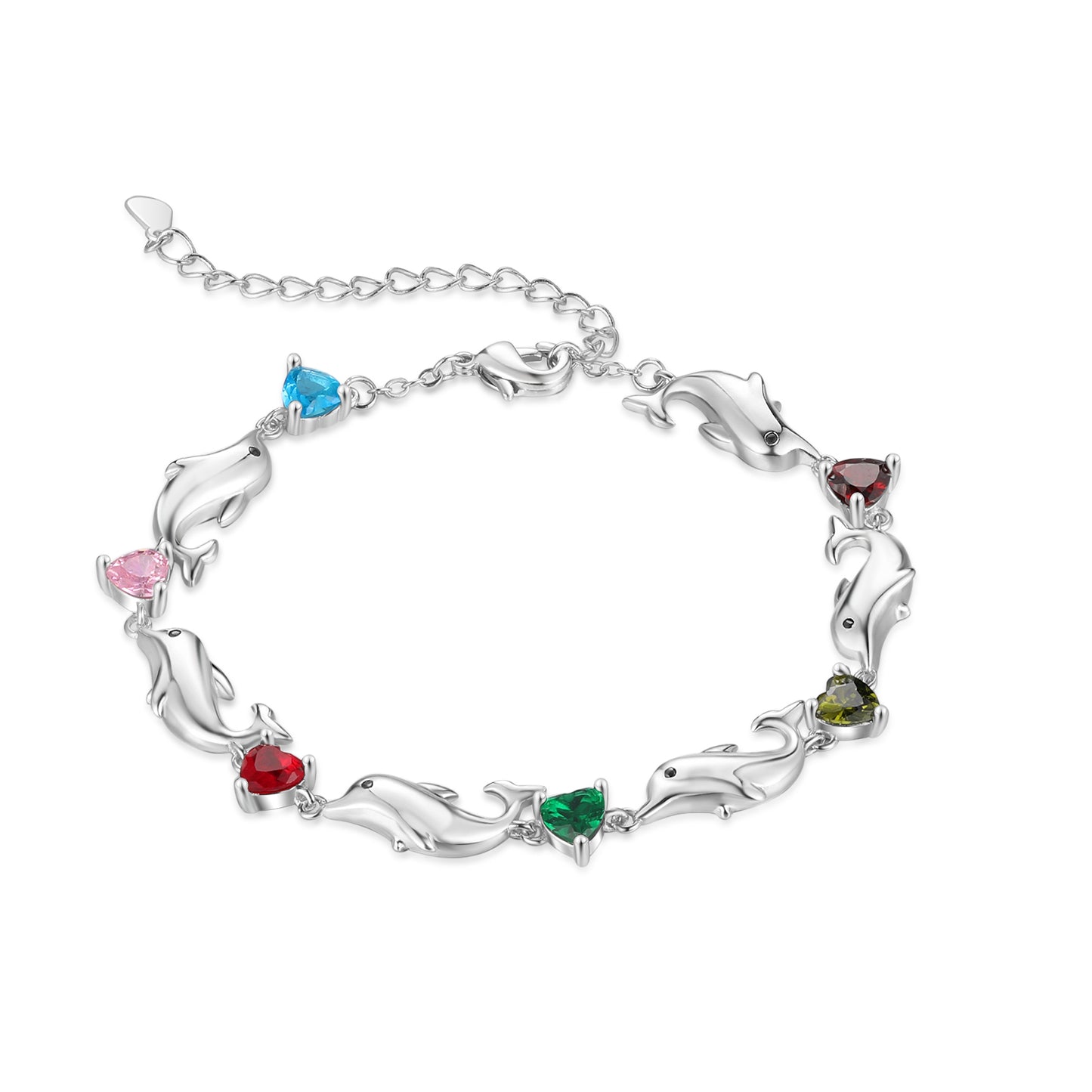 Dolphin Love Birthstone Bracelet