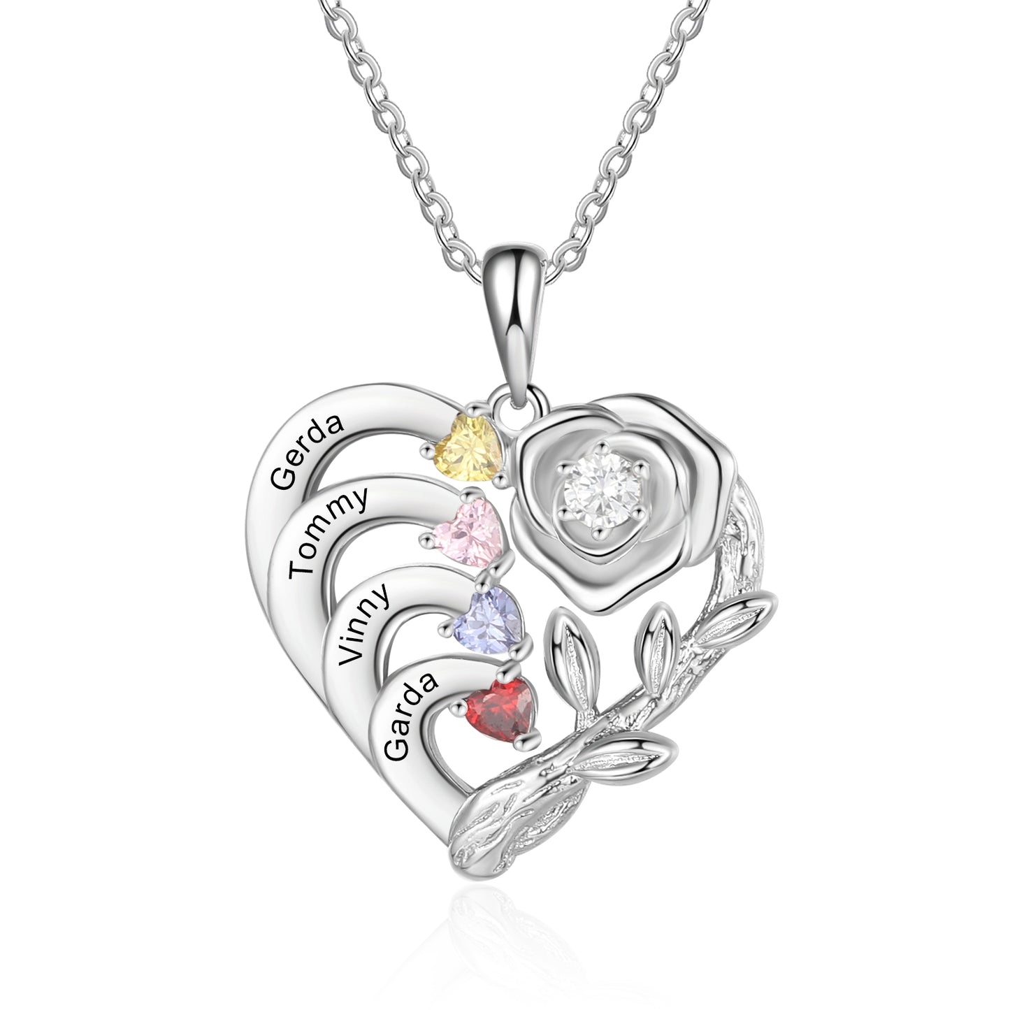 Blooming Heart Birthstone Necklace