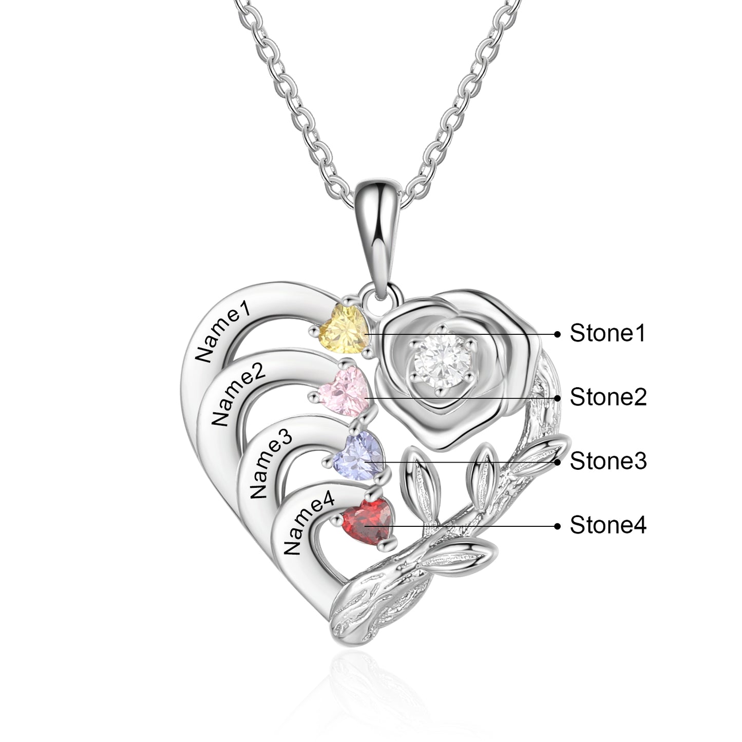 Blooming Heart Birthstone Necklace