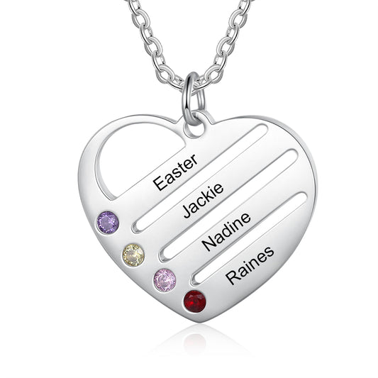 Love Stripe Birthstone Necklace