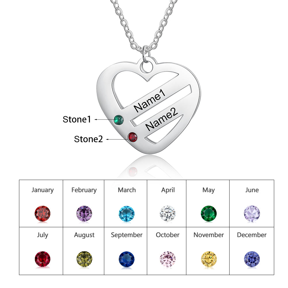 Love Stripe Birthstone Necklace