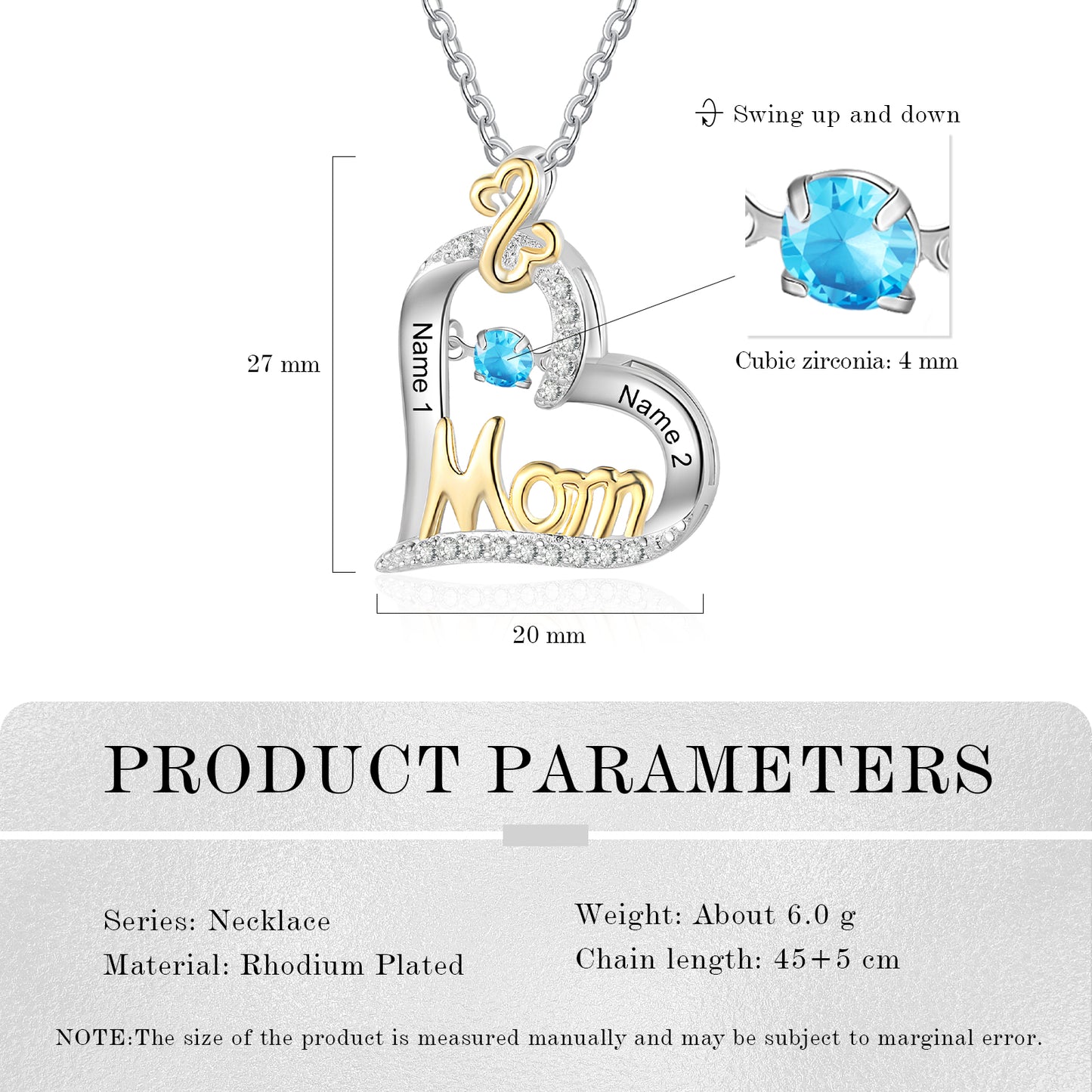 Mom's Heart of Gold Necklace