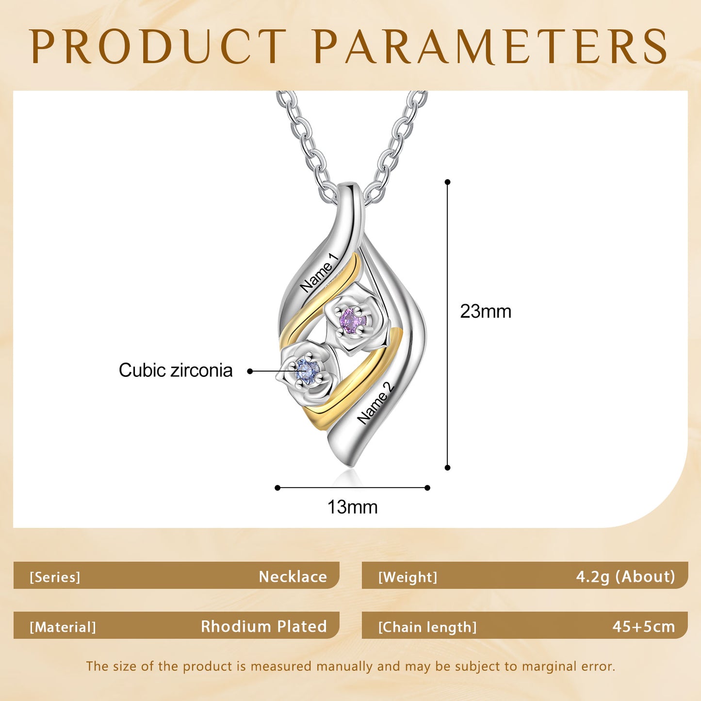 GoldenRose Birthstone Necklace