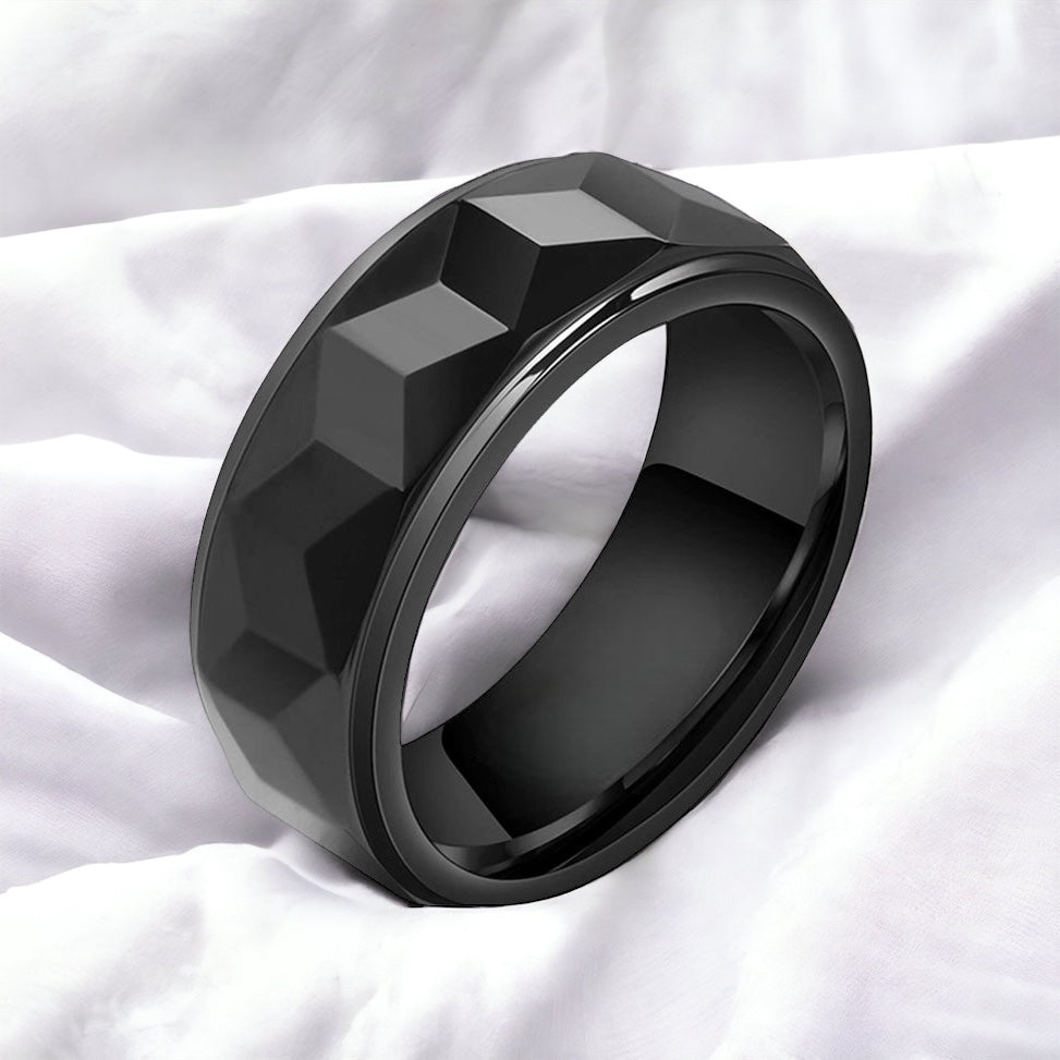 Black Diamond Tungsten Ring