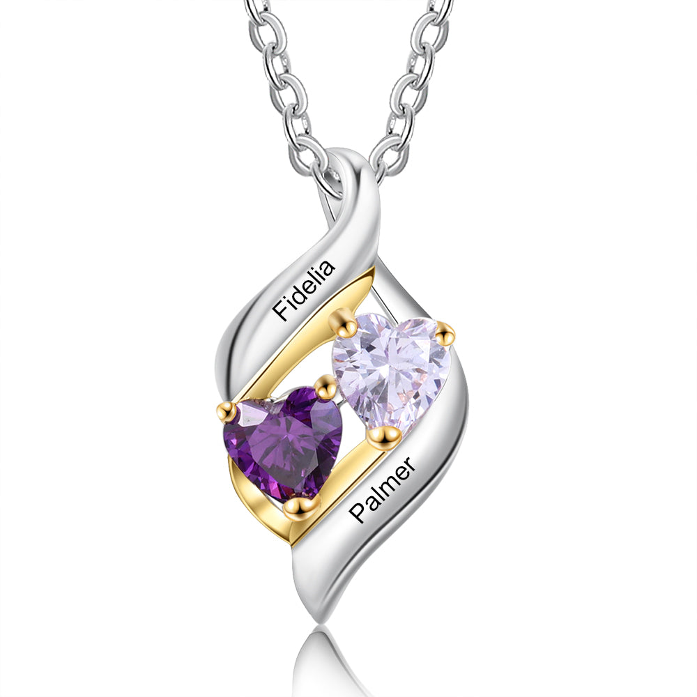 GoldenHeart Birthstone Necklace