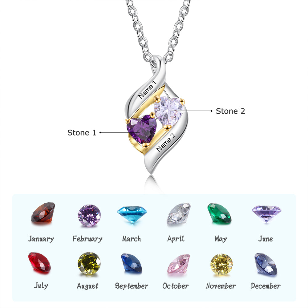 GoldenHeart Birthstone Necklace