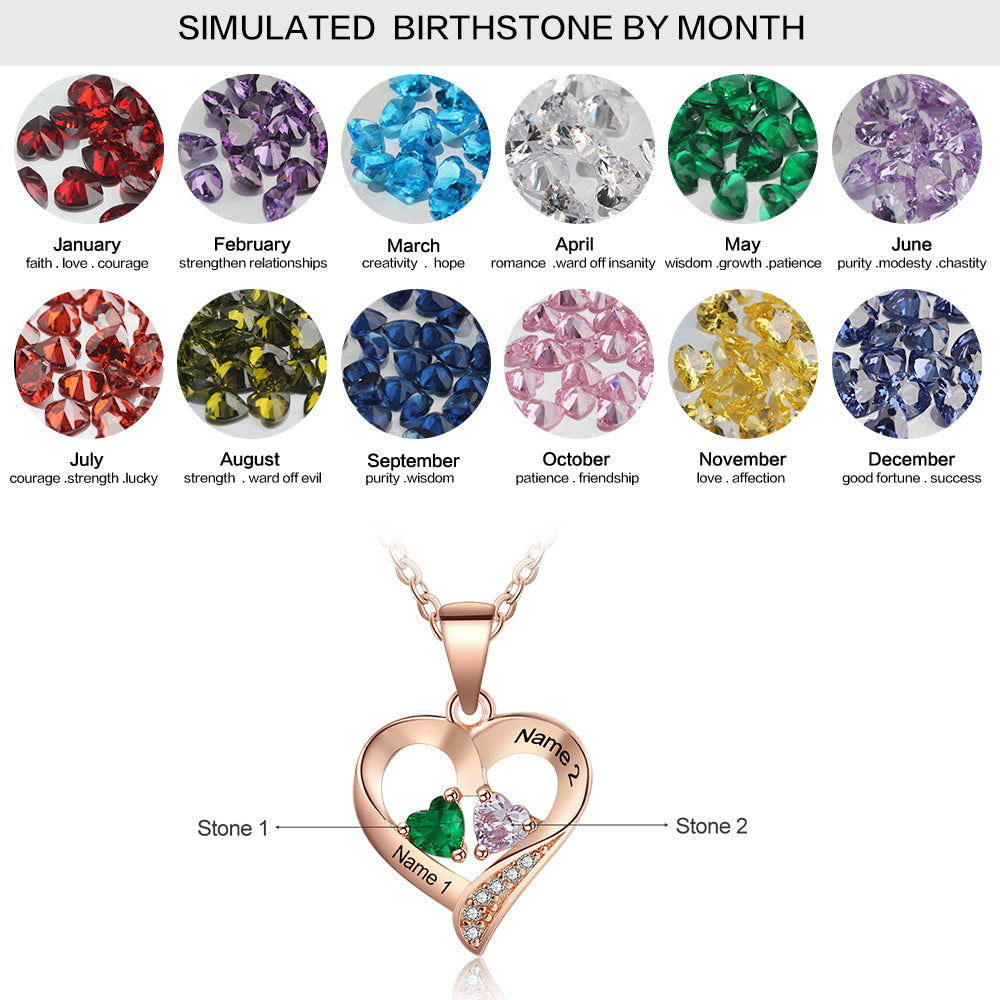 Heart Embrace Birthstone Necklace