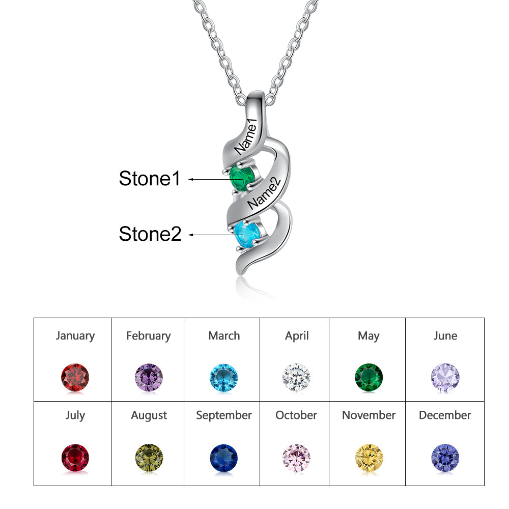 Custom 1 to 10 Birthstone Necklace