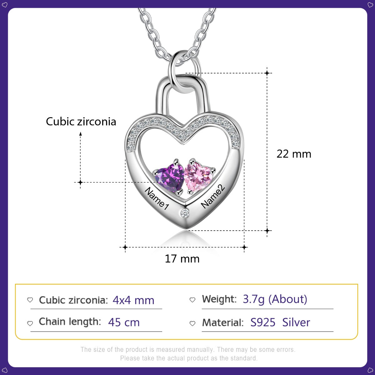 Love Locked Birthstone Necklace