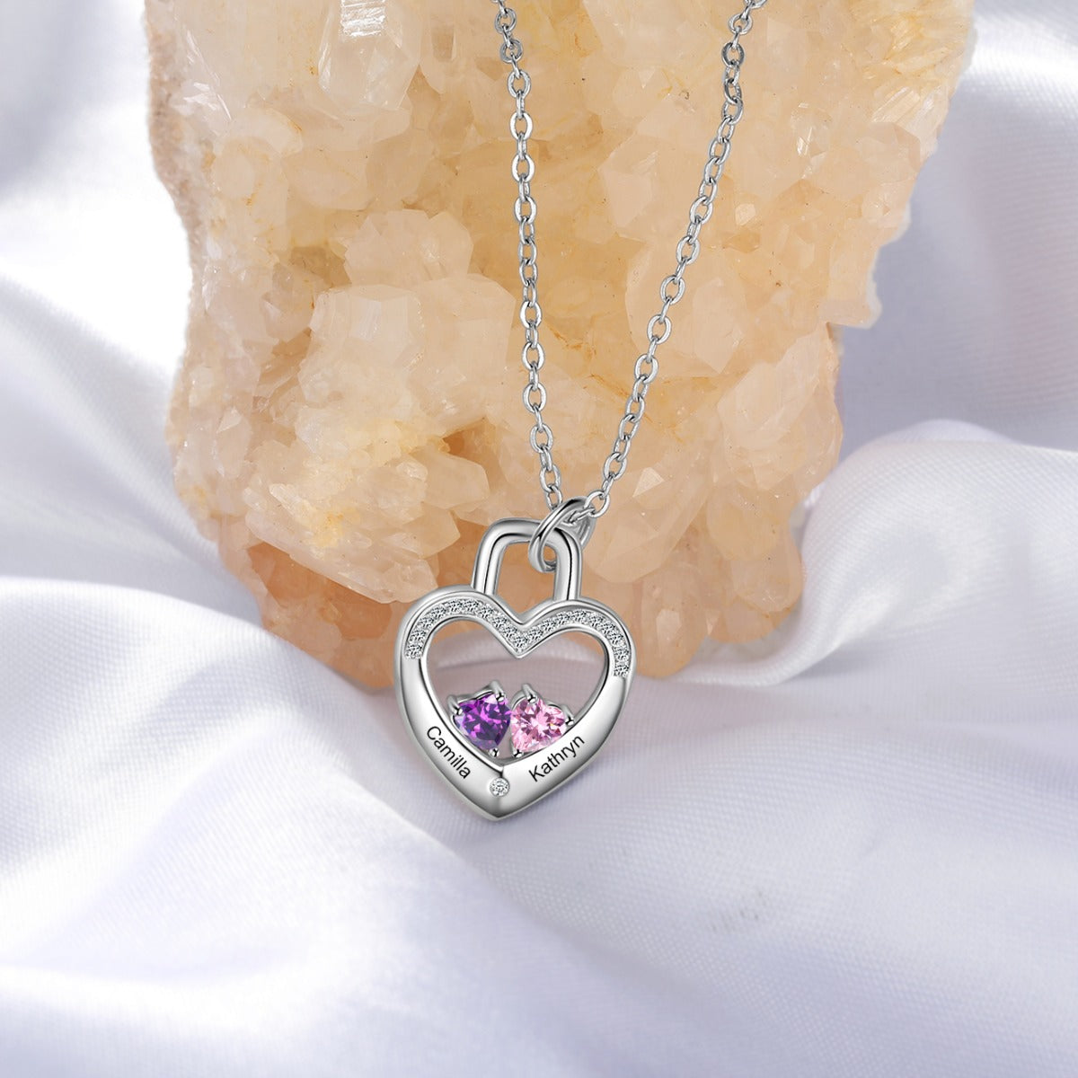 Love Locked Birthstone Necklace