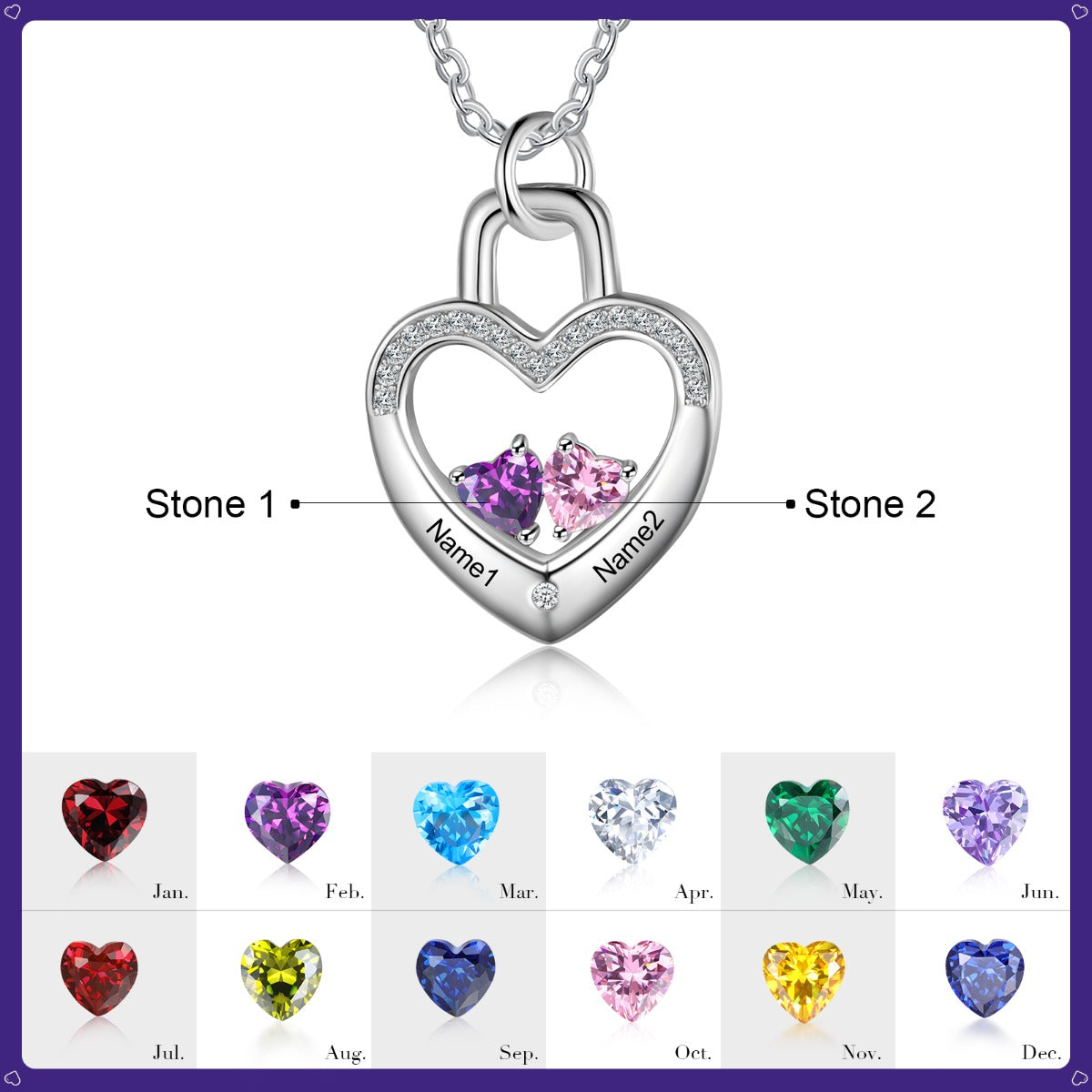 Love Locked Birthstone Necklace