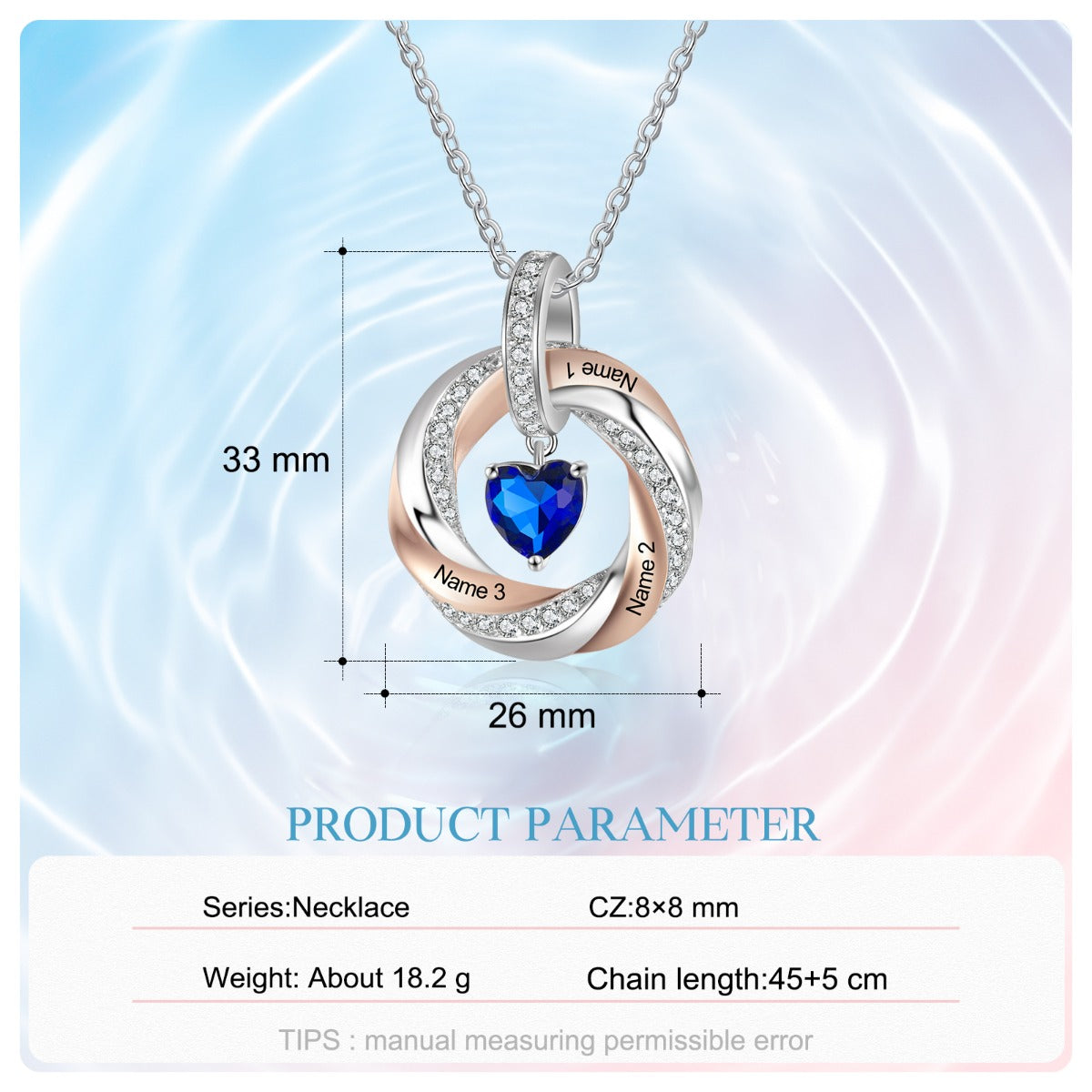 Heart of Motion Birthstone Necklace