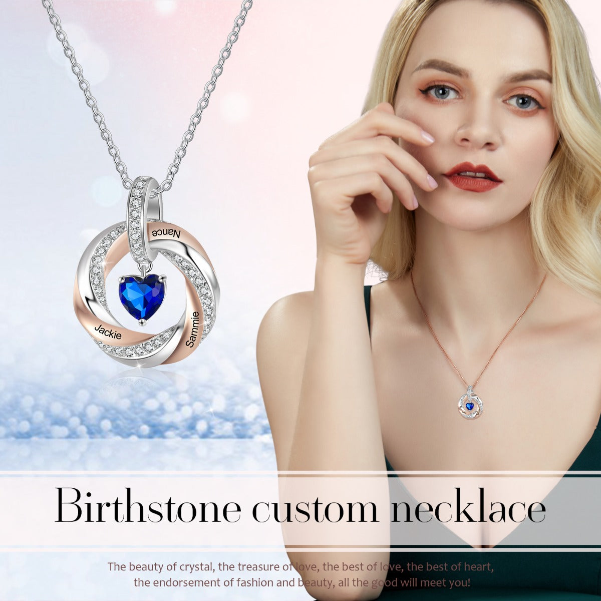 Heart of Motion Birthstone Necklace