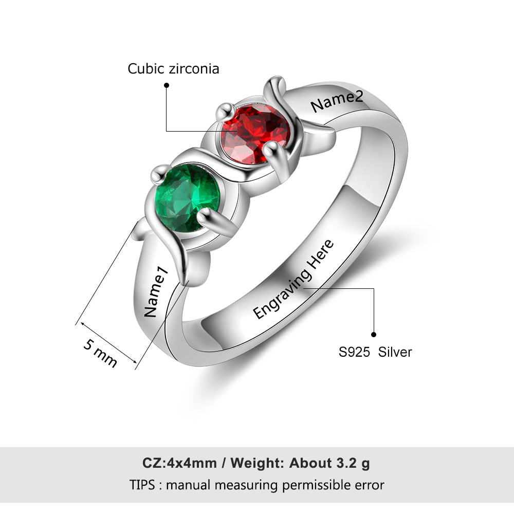 Wave of Love Birthstone Ring