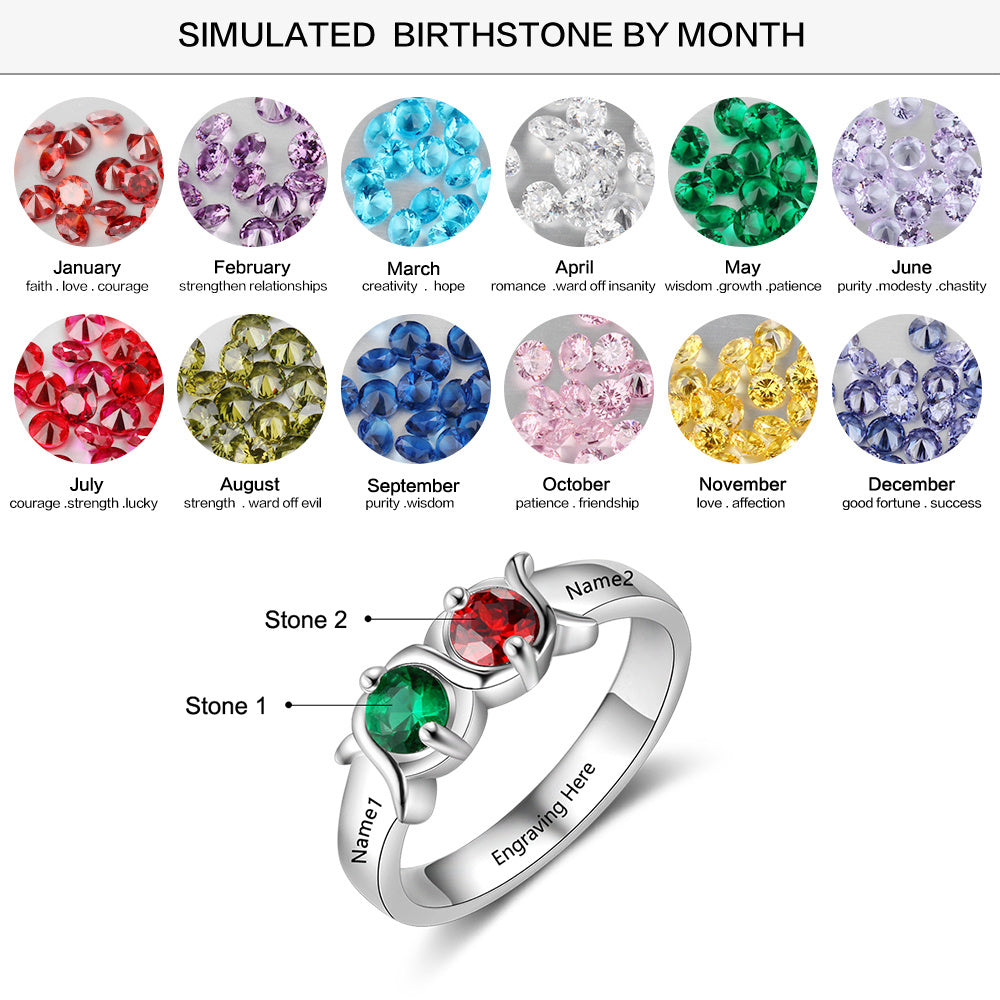 Wave of Love Birthstone Ring