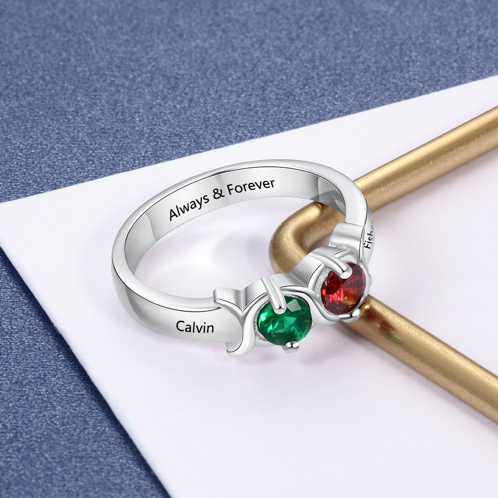 Wave of Love Birthstone Ring