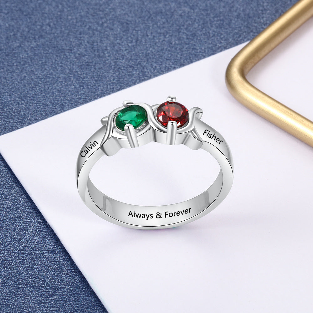 Wave of Love Birthstone Ring