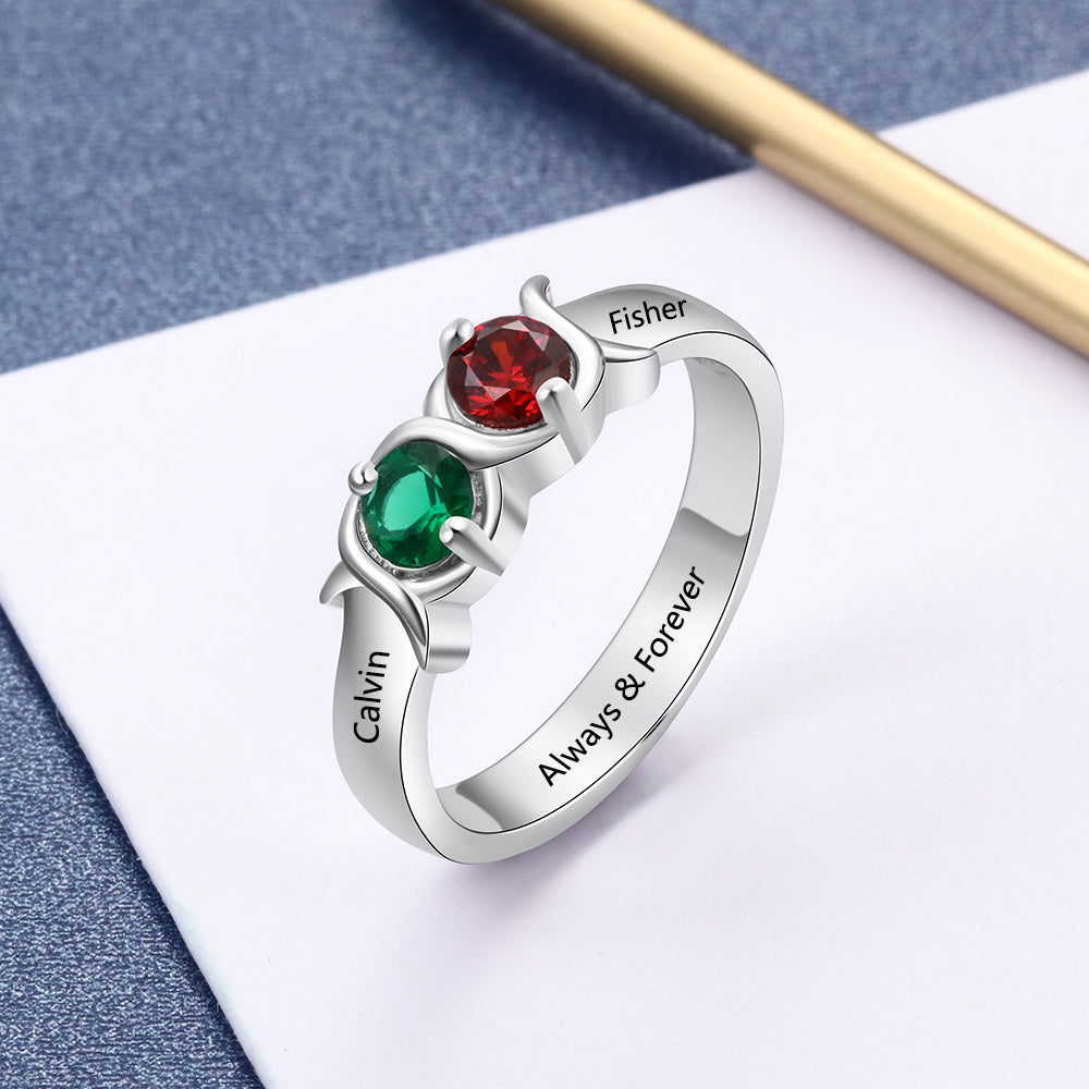Wave of Love Birthstone Ring