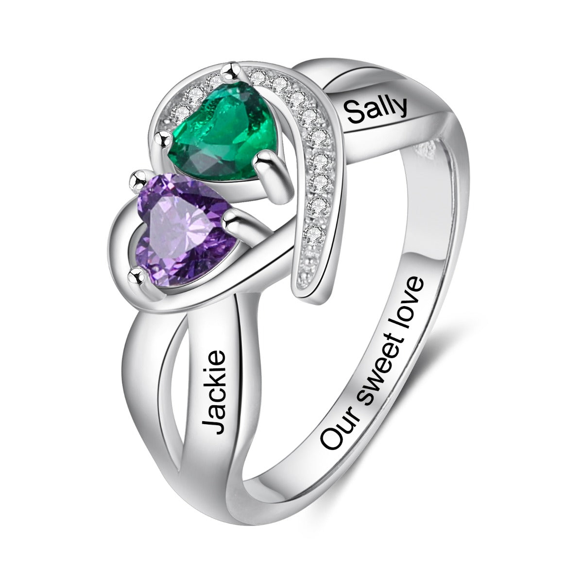 Love Embrace Birthstone Ring