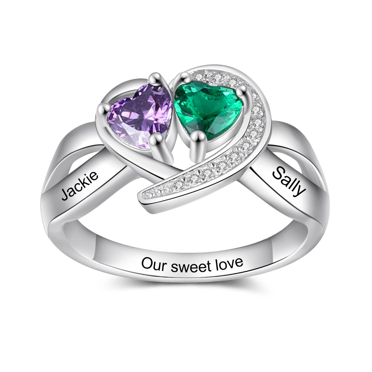 Love Embrace Birthstone Ring