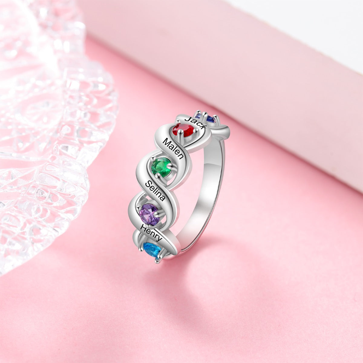 Braid of Love Birthstone Ring