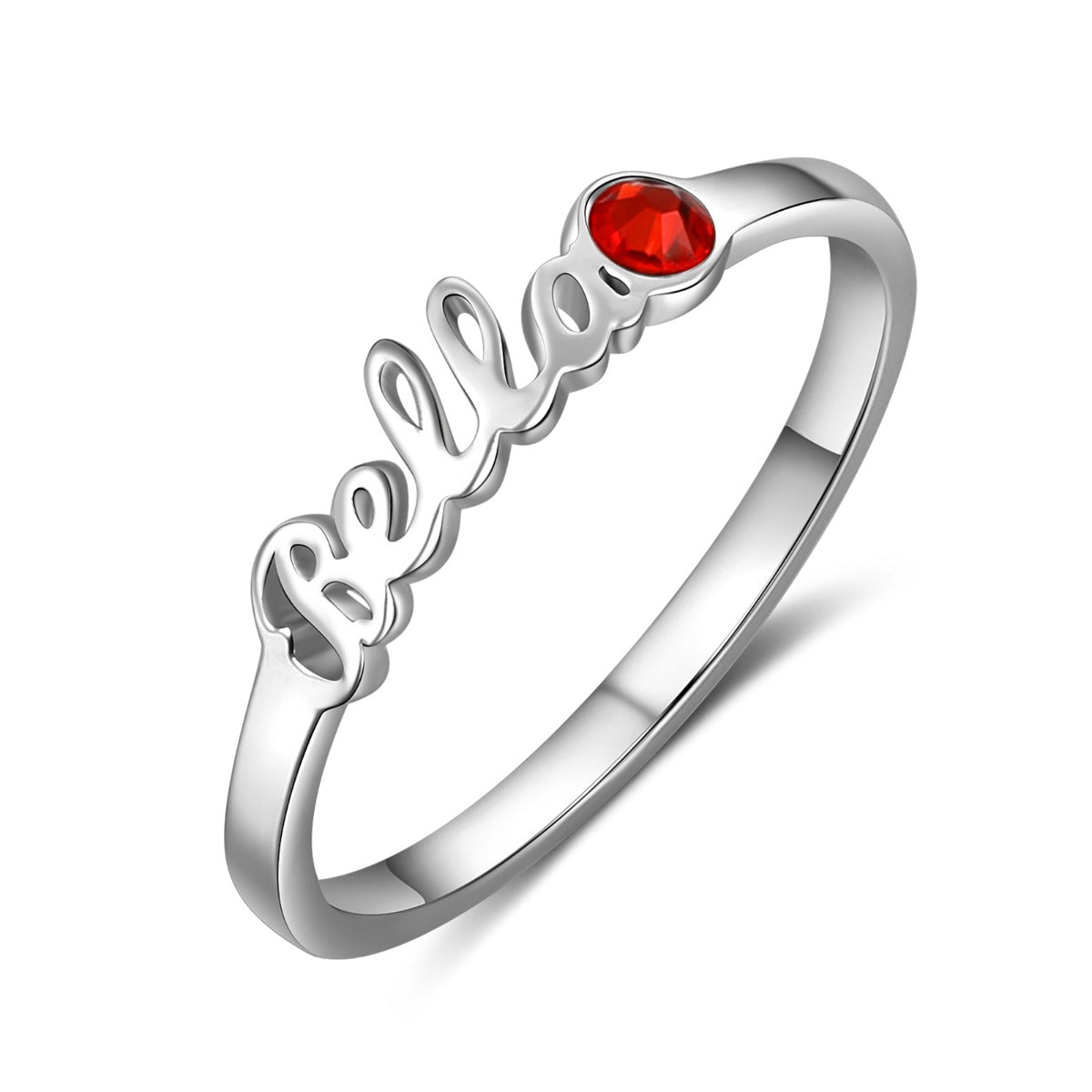 Classic Birthstone Name Ring