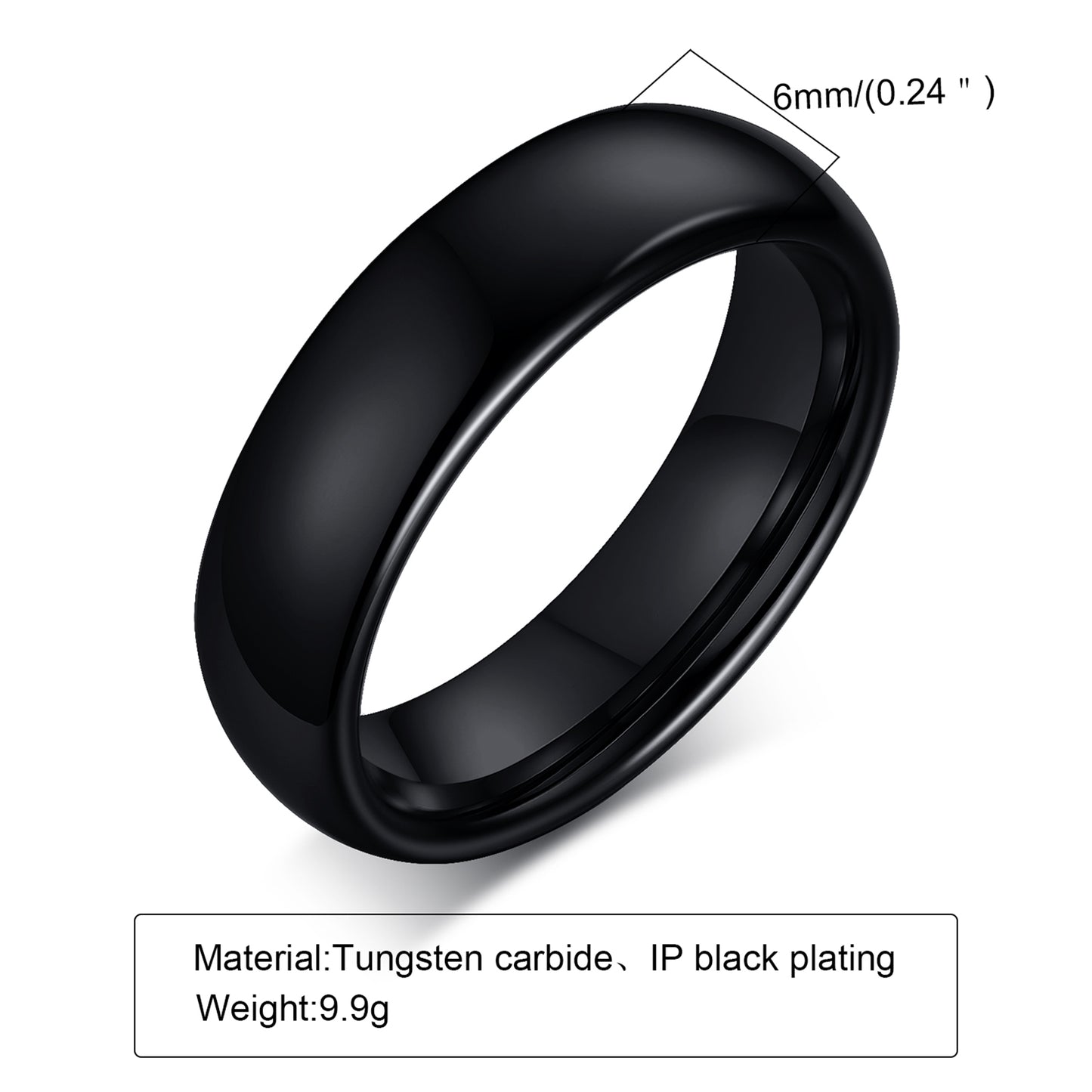 Blackout Curve Tungsten Ring