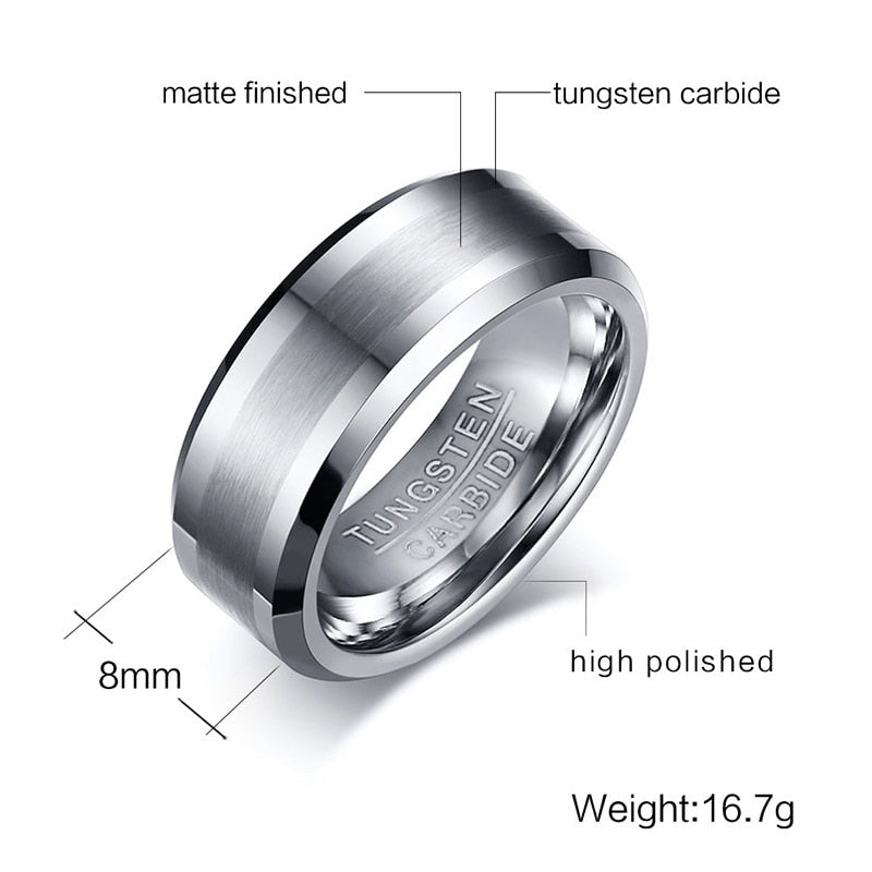 BevelBrush Tungsten Ring