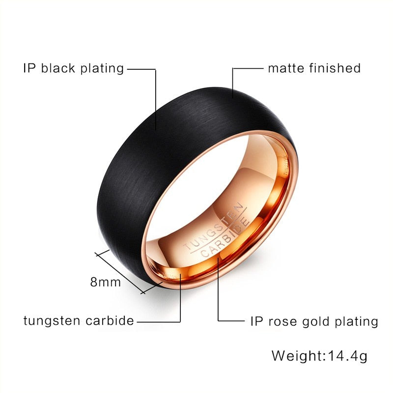 Midnight Rose Tungsten Ring