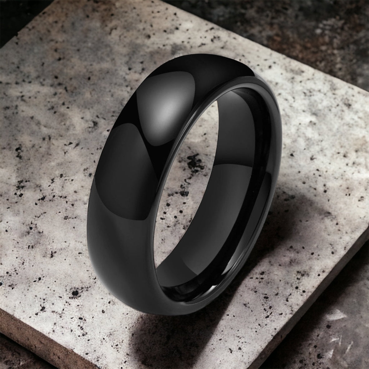 Blackout Curve Tungsten Ring