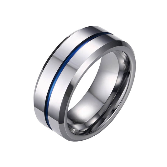 Blue Horizon Tungsten Ring