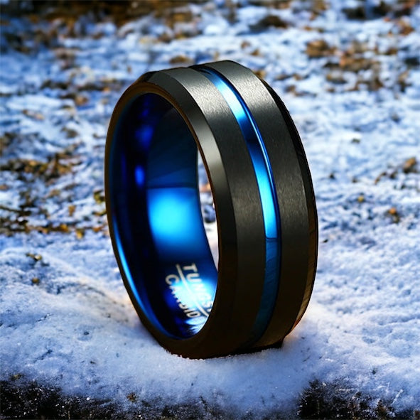 Midnight Blue Tungsten Ring