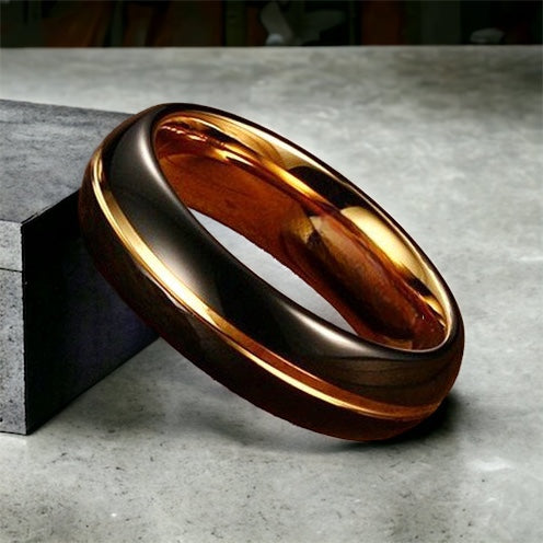 Goldline Black Tungsten Ring