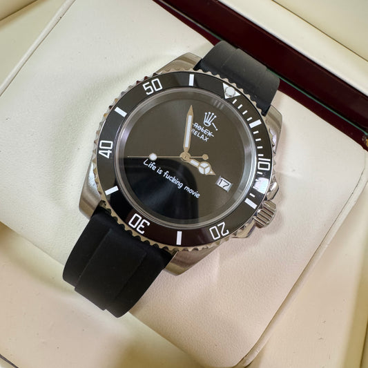 Relax Black Diver Watch - Life Is a Movie