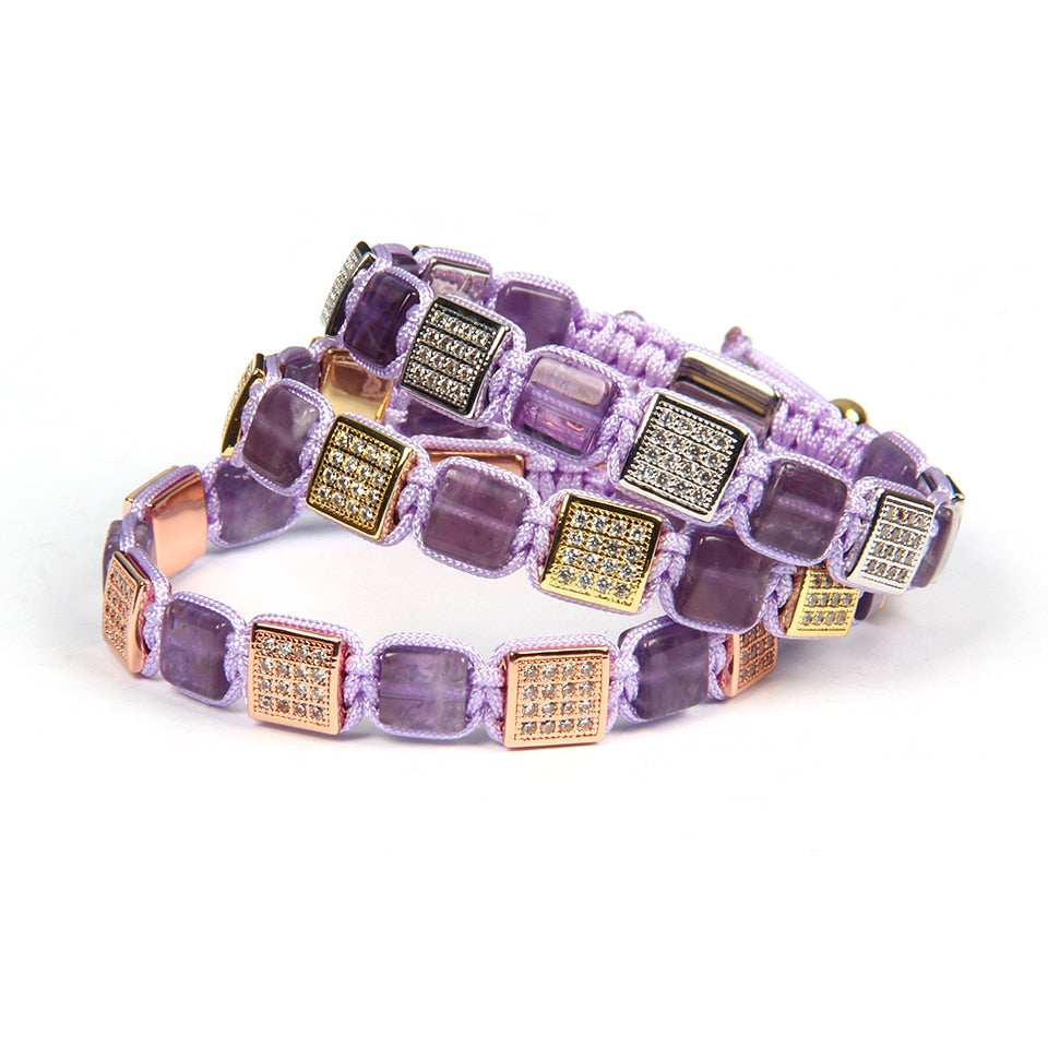 Amethyspark Braid Bracelet