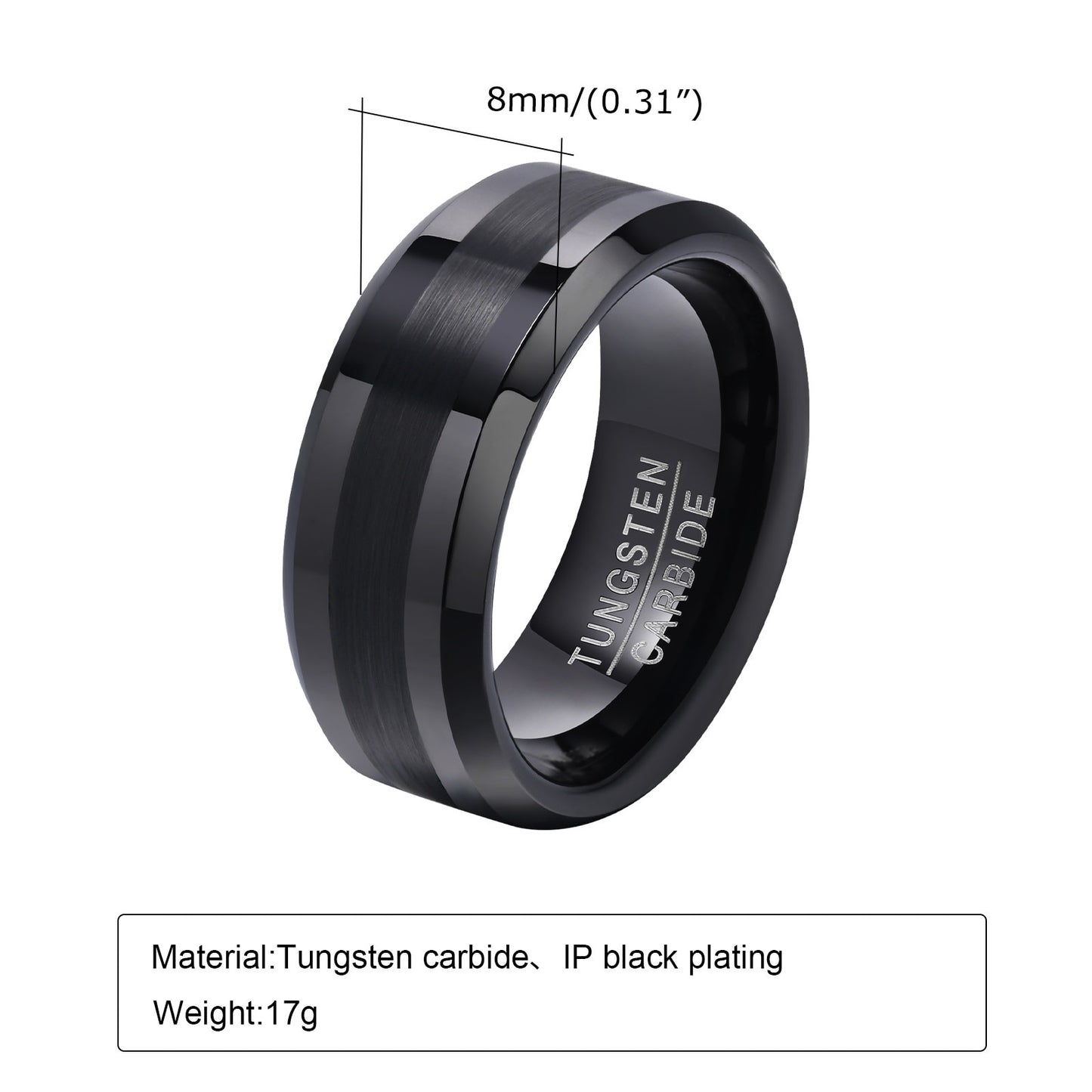 ShadowCraft Black Tungsten Ring