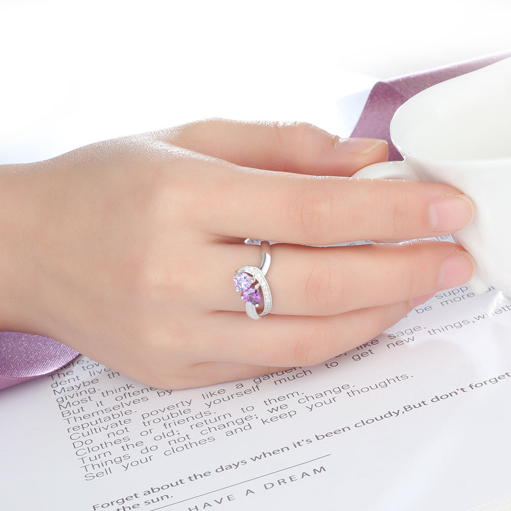 Heartfelt Flare Birthstone Ring