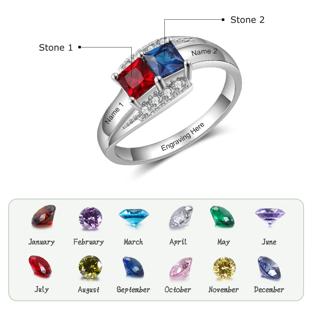 Princess Love Birthstone Ring