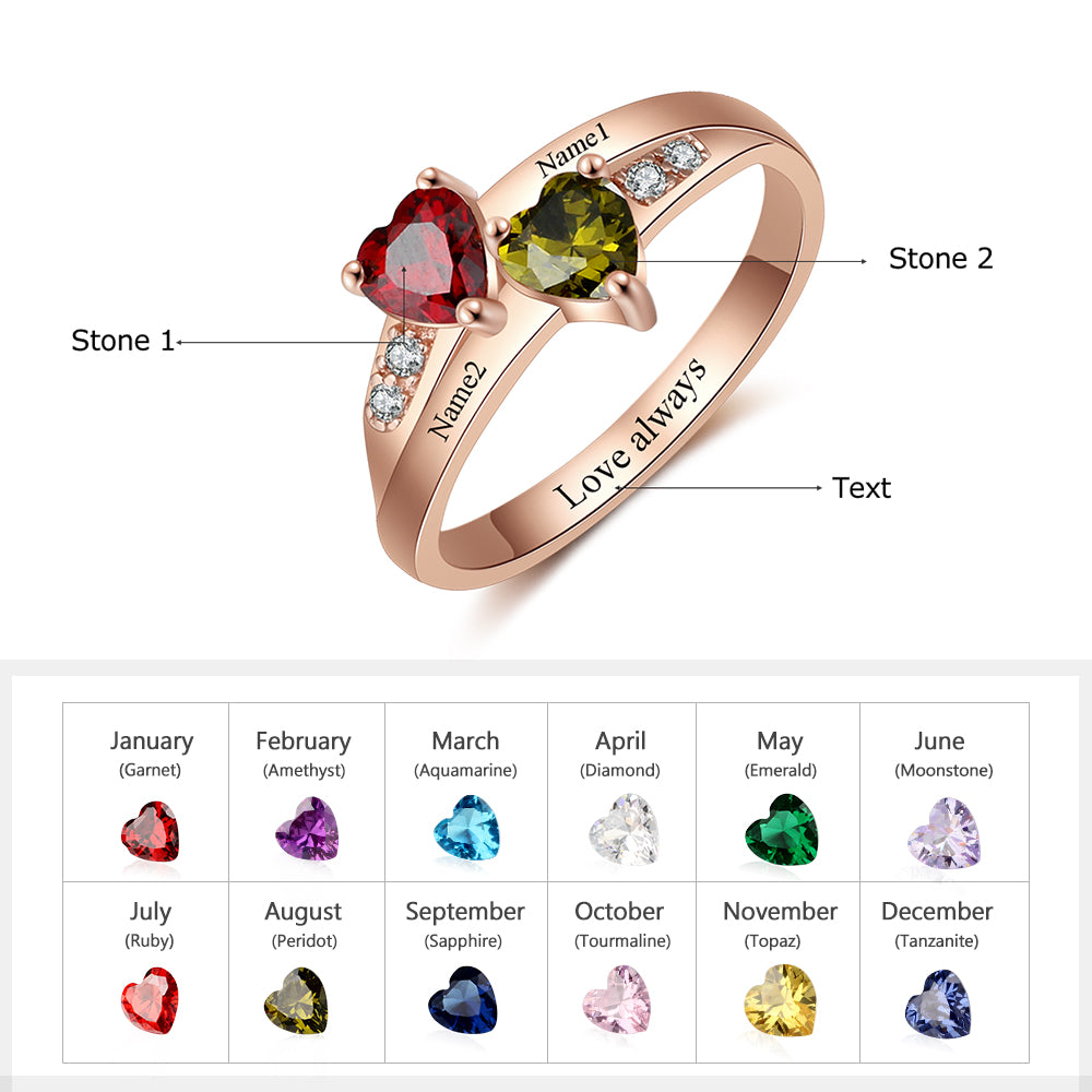 Precious Heart Birthstone Ring