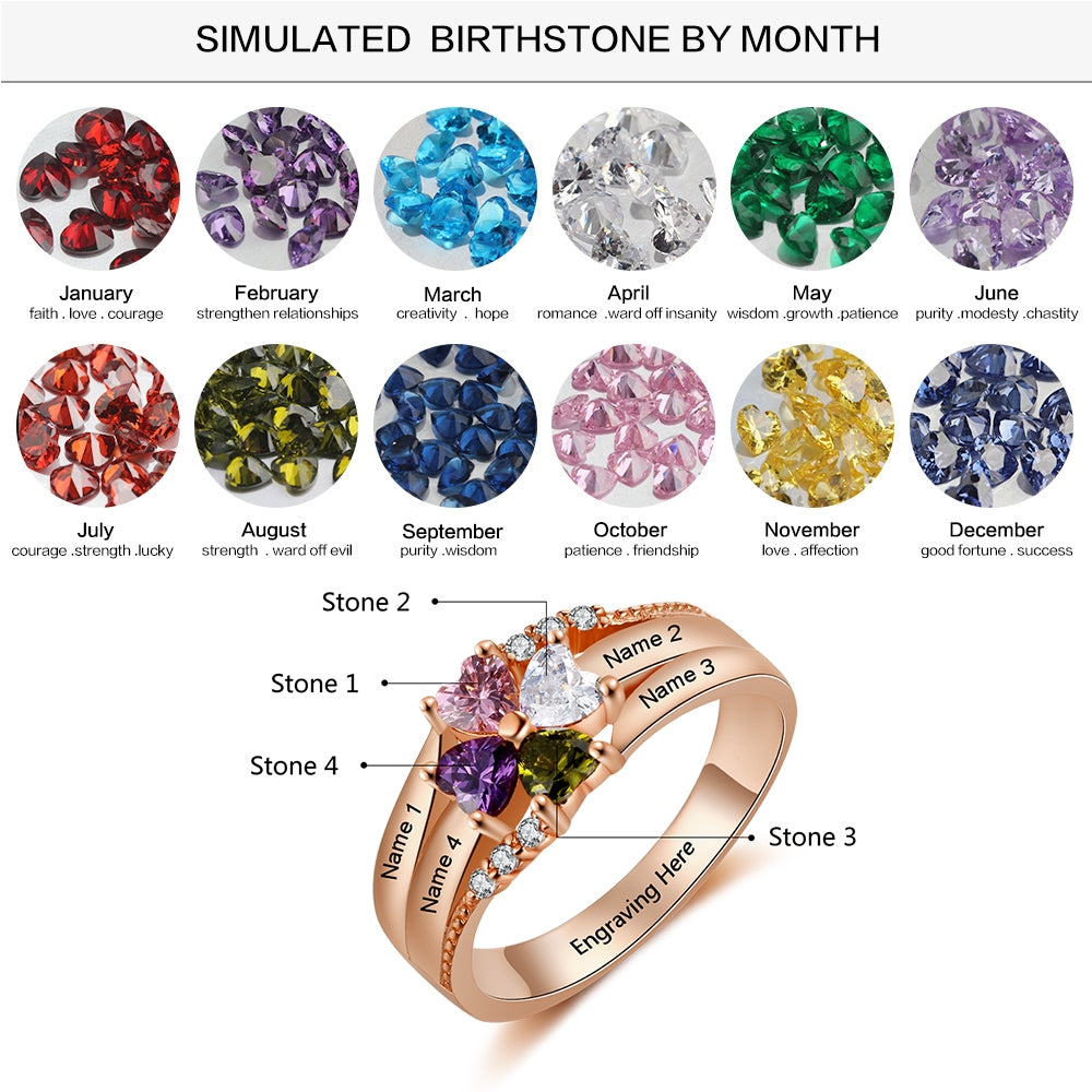 A Flower Love Birthstone Ring