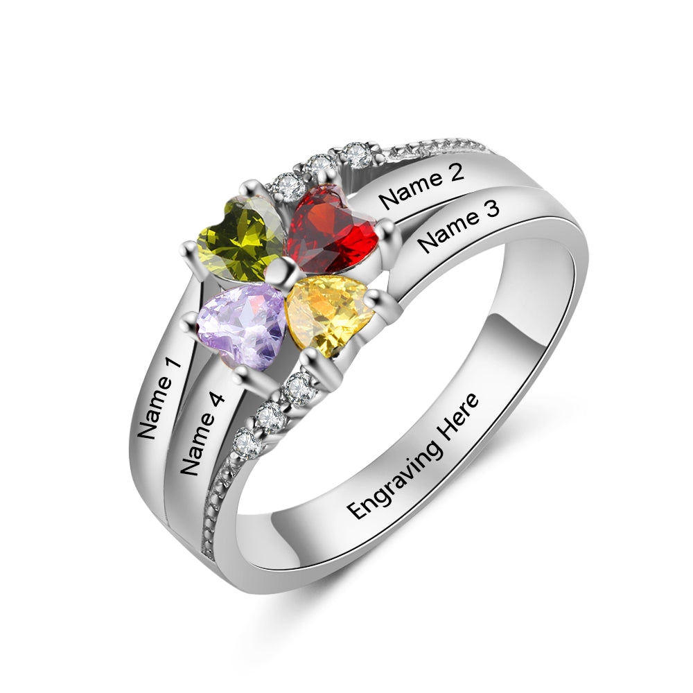 A Flower Love Birthstone Ring